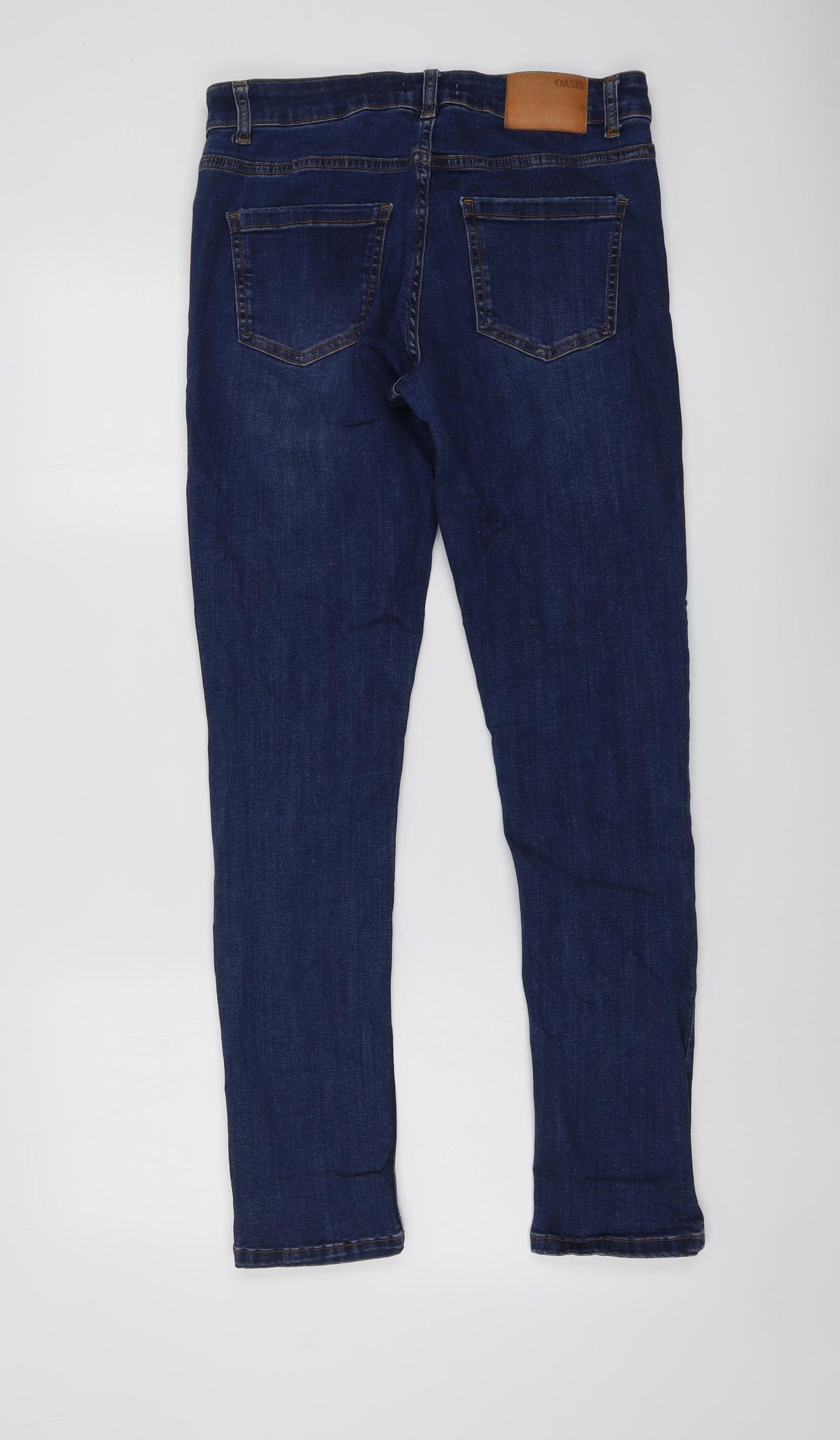 Oasis Womens Blue Cotton Skinny Jeans Size 12 L29 in Regular Button