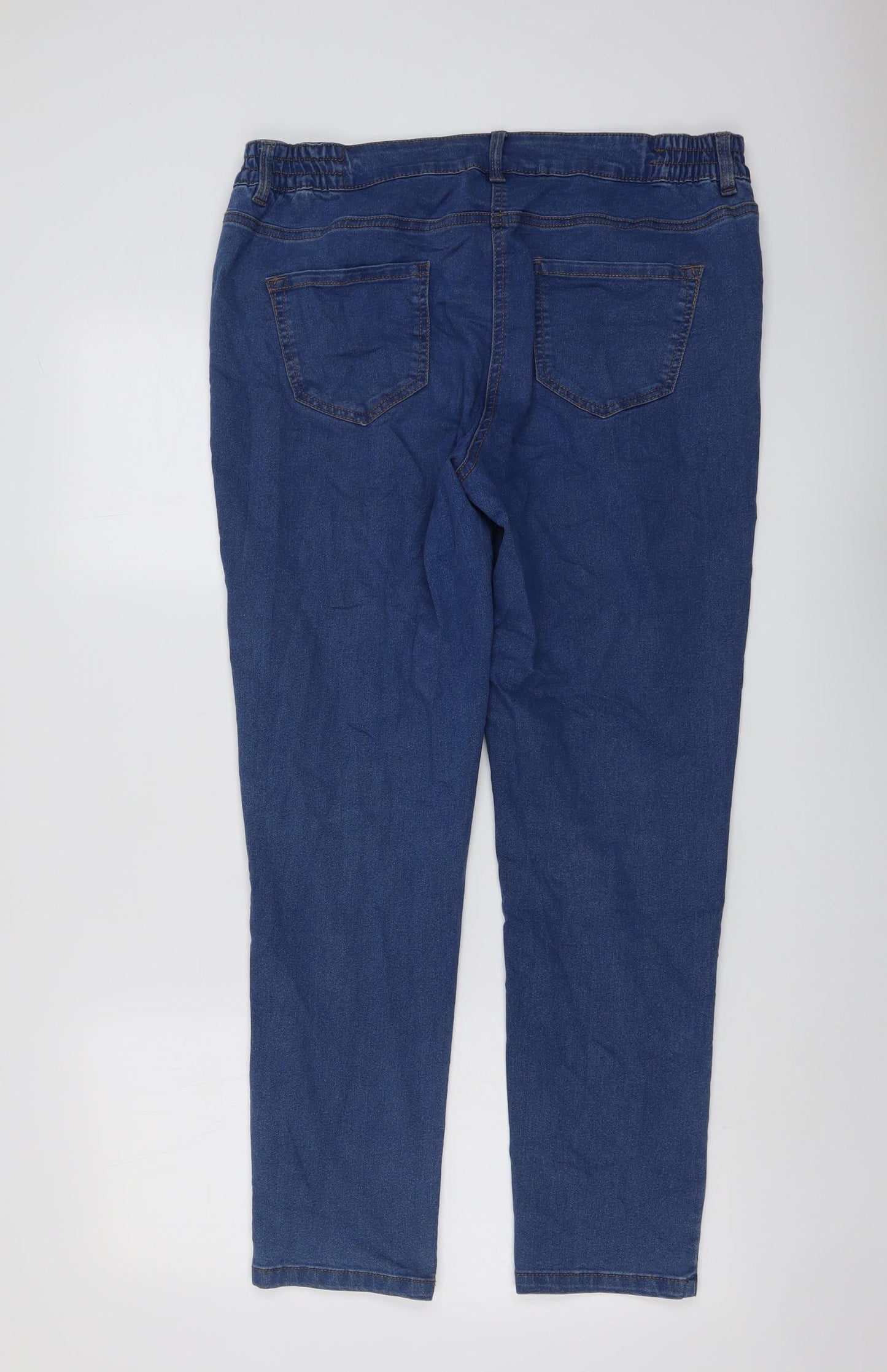 Bonmarché Womens Blue Cotton Skinny Jeans Size 16 L29 in Regular Button