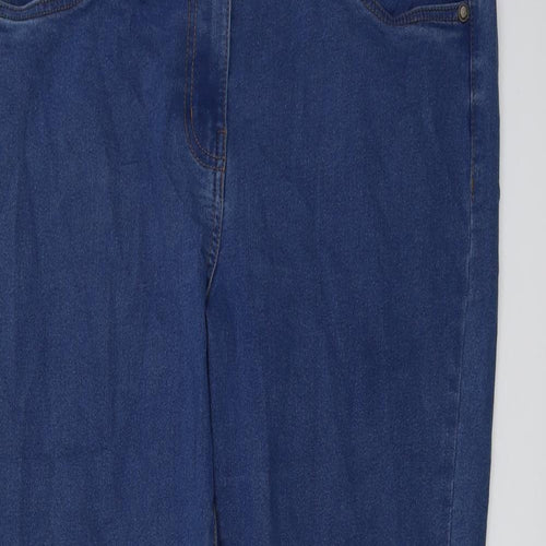 Bonmarché Womens Blue Cotton Skinny Jeans Size 16 L29 in Regular Button