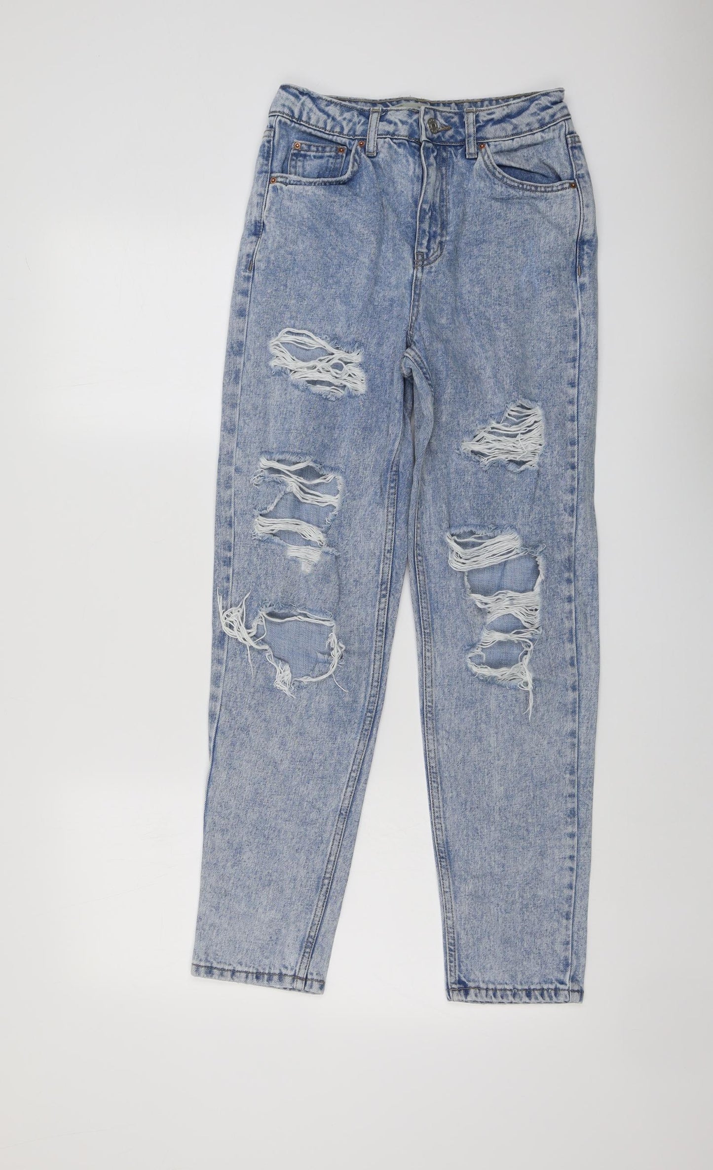 Topshop Womens Blue Cotton Skinny Jeans Size 26 in L28 in Regular Button