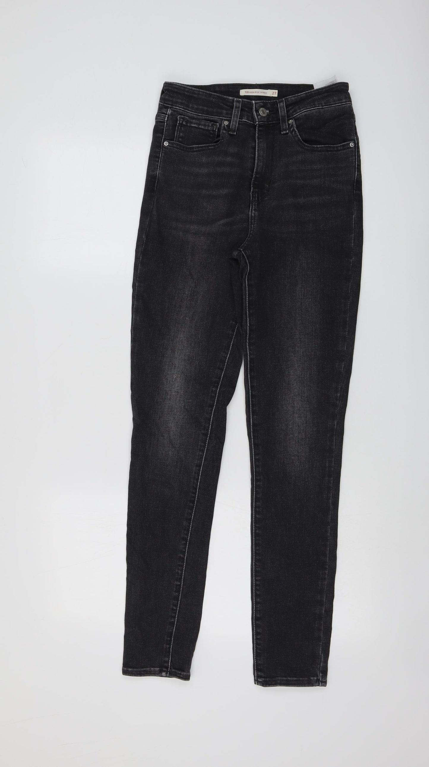 Levi's Womens Grey Cotton Skinny Jeans Size 27 in L29 in Regular Button