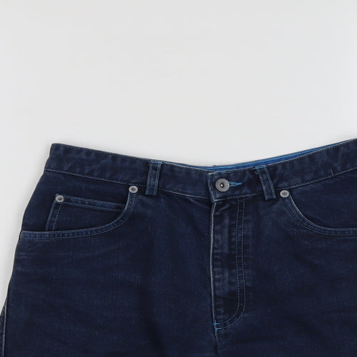 NEXT Womens Blue Cotton Hot Pants Shorts Size 10 L3 in Regular Button