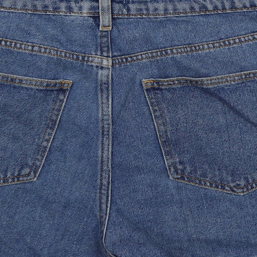 FOREVER 21 Womens Blue Cotton Cut-Off Shorts Size 27 in L3 in Regular Button - Distressed