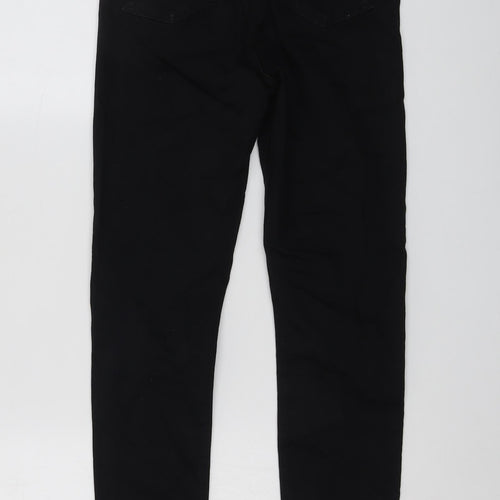 Topshop Womens Black Cotton Skinny Jeans Size 26 in L27 in Regular Button