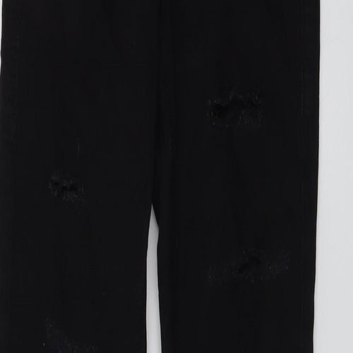 Topshop Womens Black Cotton Skinny Jeans Size 26 in L27 in Regular Button