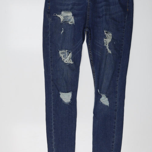 Hera Mens Blue Cotton Skinny Jeans Size 34 in L31 in Regular Button