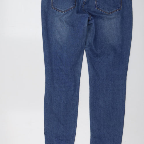 New Look Womens Blue Cotton Skinny Jeans Size 12 L27 in Regular Button