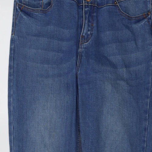 New Look Womens Blue Cotton Skinny Jeans Size 12 L27 in Regular Button
