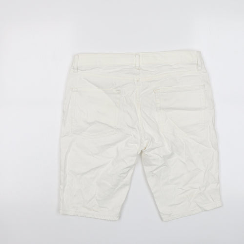 Topman Mens Ivory Cotton Chino Shorts Size 32 in L10 in Regular Button