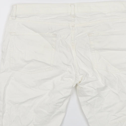 Topman Mens Ivory Cotton Chino Shorts Size 32 in L10 in Regular Button
