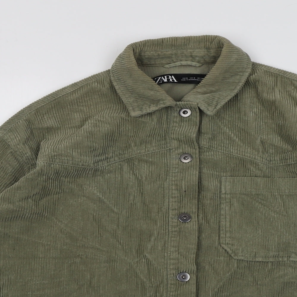 Zara Womens Green Jacket Size S Button