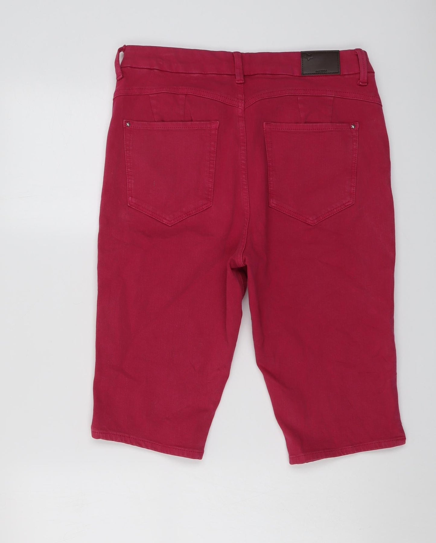 Marks and Spencer Womens Pink Cotton Skimmer Shorts Size 14 L14 in Regular Button