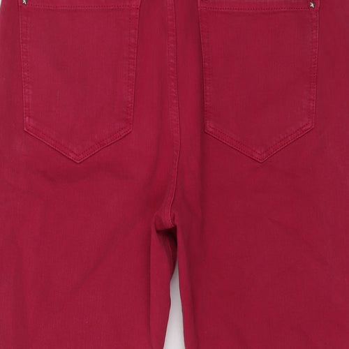 Marks and Spencer Womens Pink Cotton Skimmer Shorts Size 14 L14 in Regular Button