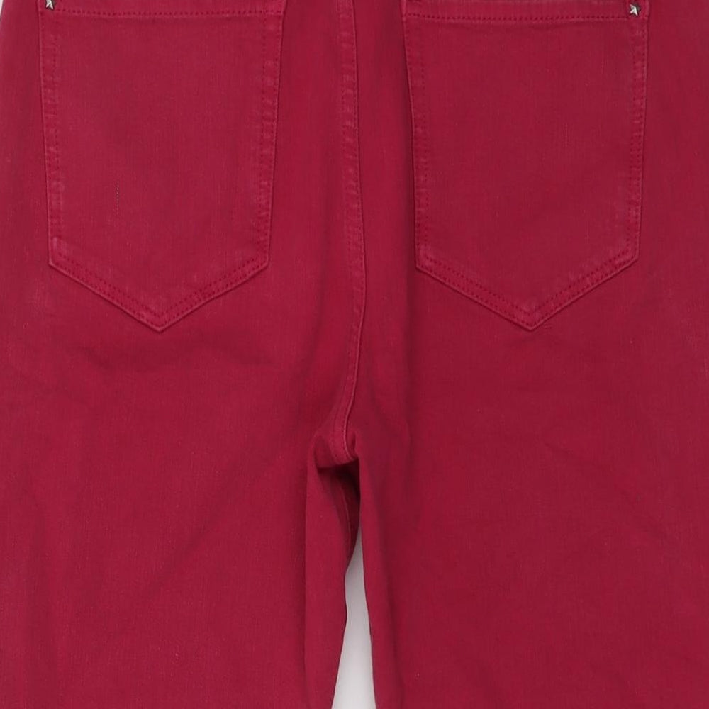 Marks and Spencer Womens Pink Cotton Skimmer Shorts Size 14 L14 in Regular Button