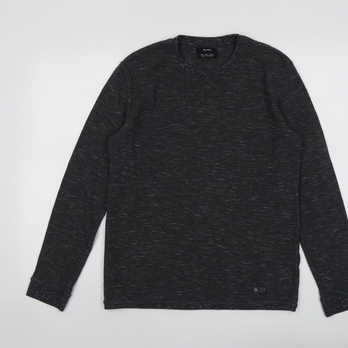 Bershka Mens Grey Cotton Pullover Sweatshirt Size L