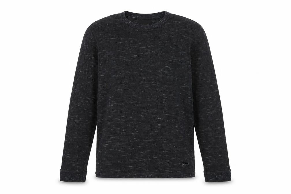 Front view of Bershka men’s grey cotton pullover sweatshirt, size L