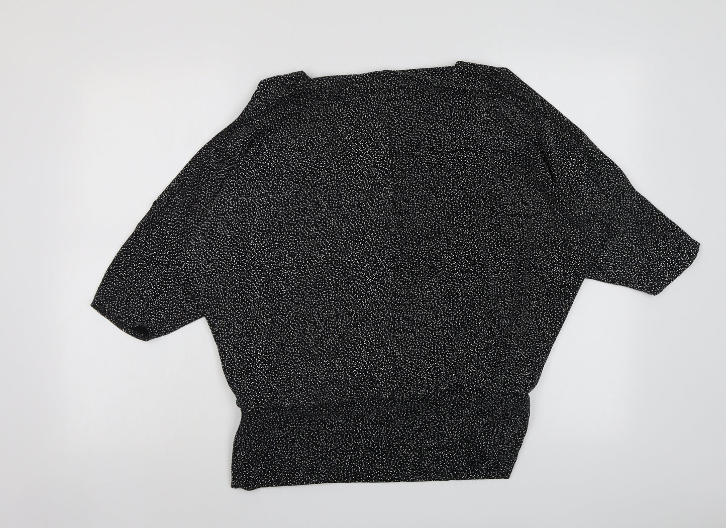 Roman Womens Black Polyamide Basic Blouse Size 12 V-Neck - Cold Shoulder Detail