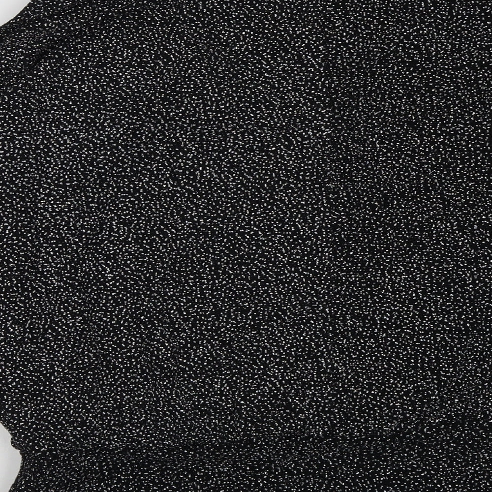 Roman Womens Black Polyamide Basic Blouse Size 12 V-Neck - Cold Shoulder Detail