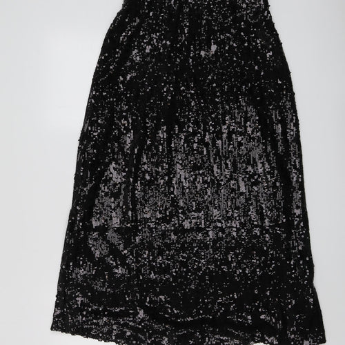 Marks and Spencer Womens Black Polyester A-Line Skirt Size 8