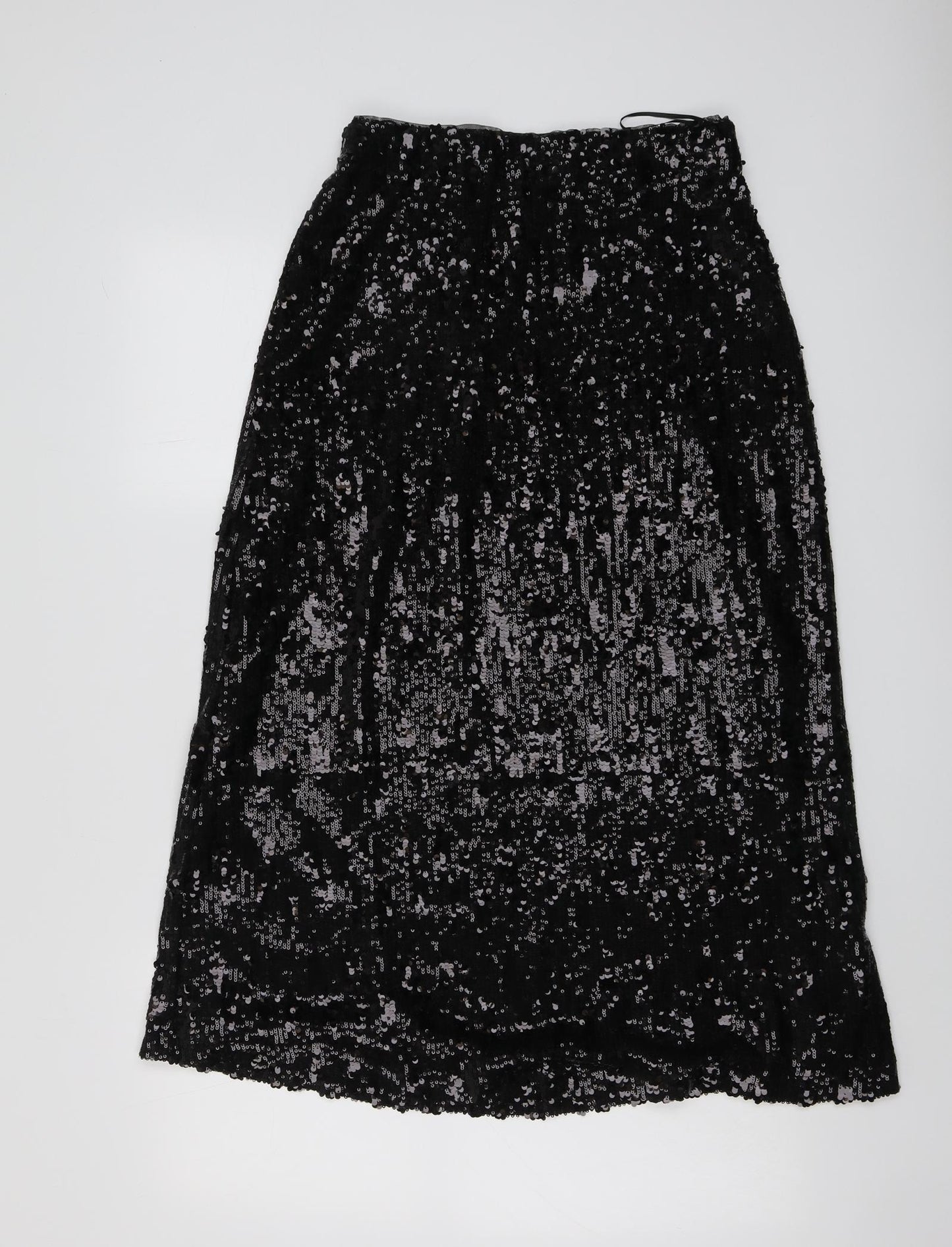 Marks and Spencer Womens Black Polyester A-Line Skirt Size 8