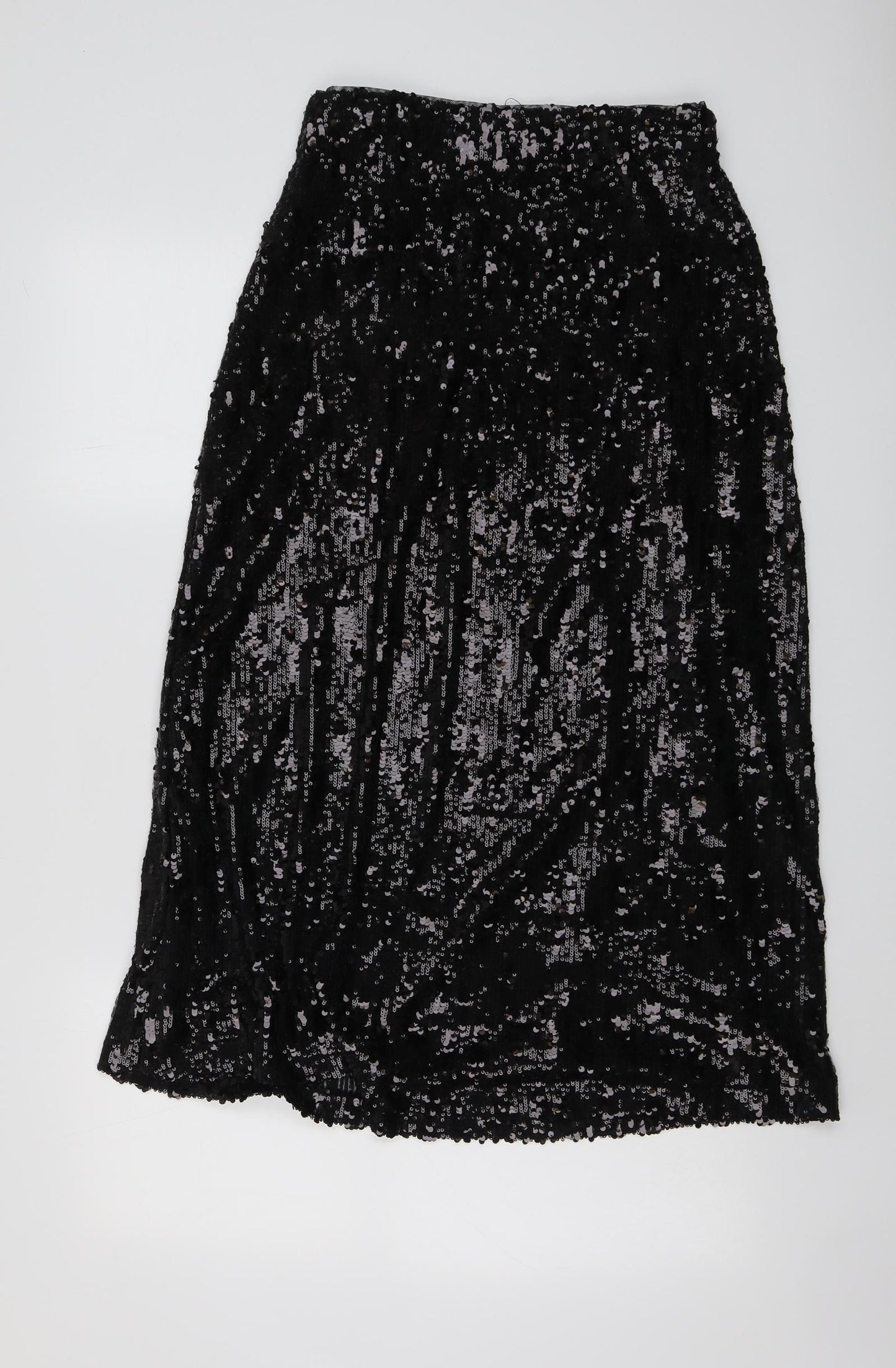 Marks and Spencer Womens Black Polyester A-Line Skirt Size 8