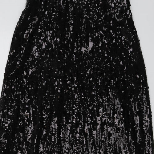Marks and Spencer Womens Black Polyester A-Line Skirt Size 8