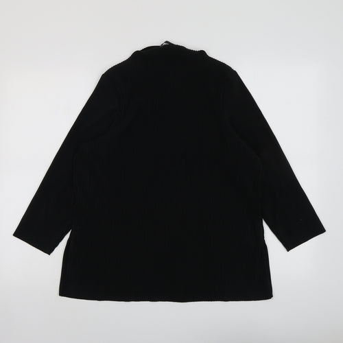Marks and Spencer Womens Black Polyester Basic Blouse Size 16 Round Neck