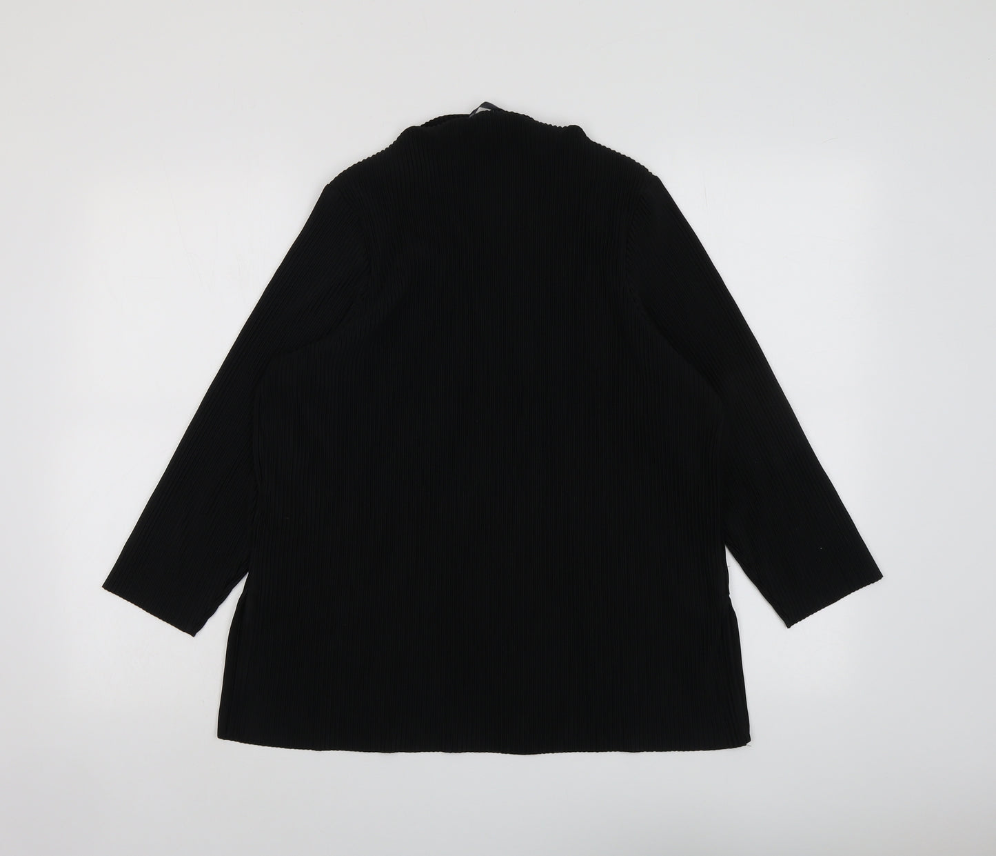Marks and Spencer Womens Black Polyester Basic Blouse Size 16 Round Neck