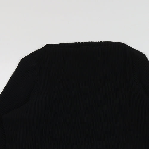 Marks and Spencer Womens Black Polyester Basic Blouse Size 16 Round Neck