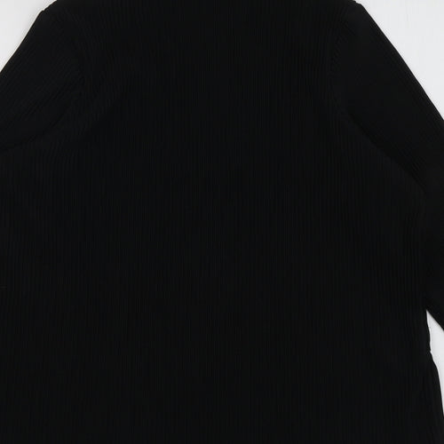 Marks and Spencer Womens Black Polyester Basic Blouse Size 16 Round Neck