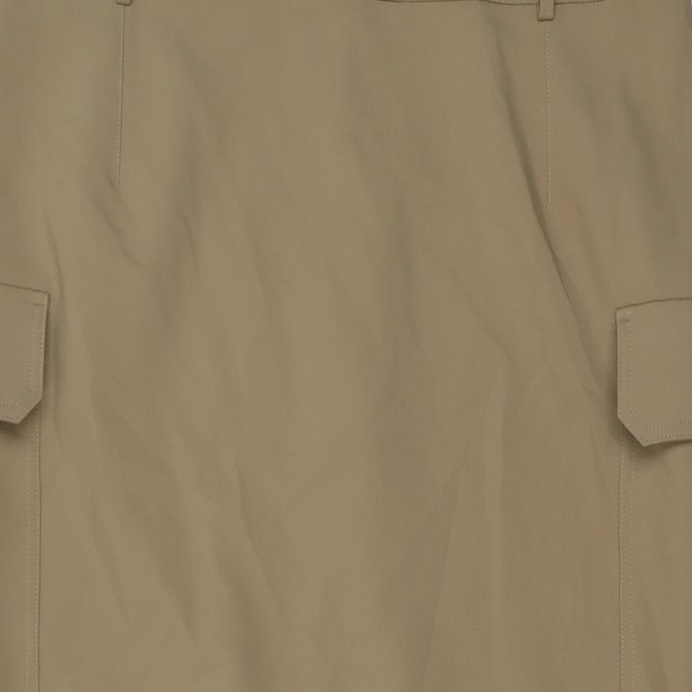 Marks and Spencer Womens Beige Polyester Cargo Skirt Size 22 Zip