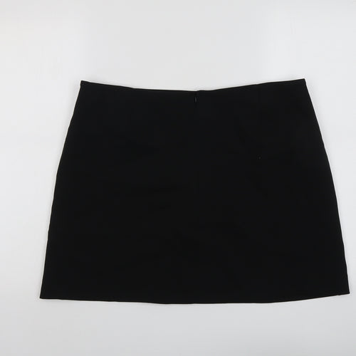 Marks and Spencer Womens Black Polyester A-Line Set Size 18 Zip