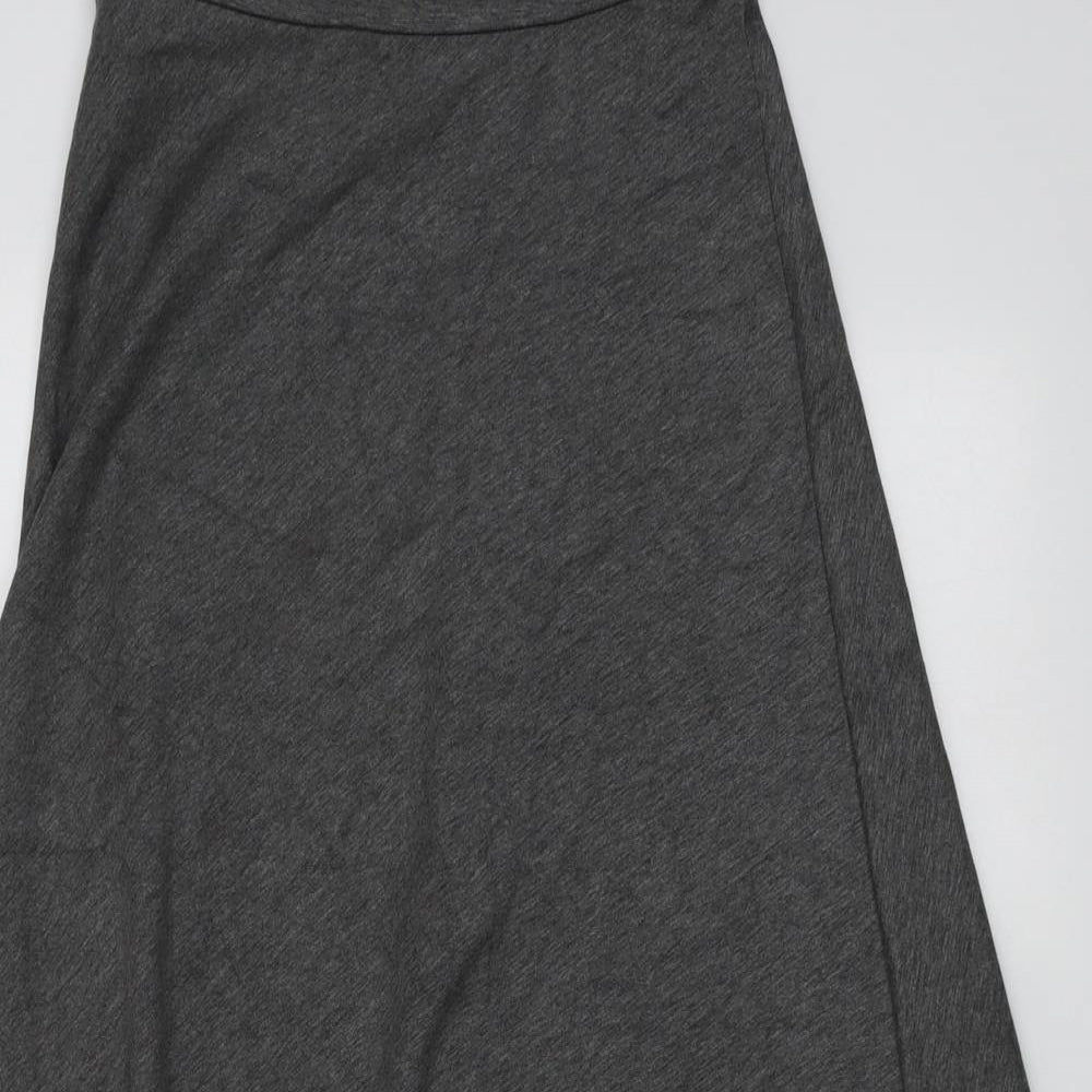 Marks and Spencer Womens Grey Polyester Swing Skirt Size 8