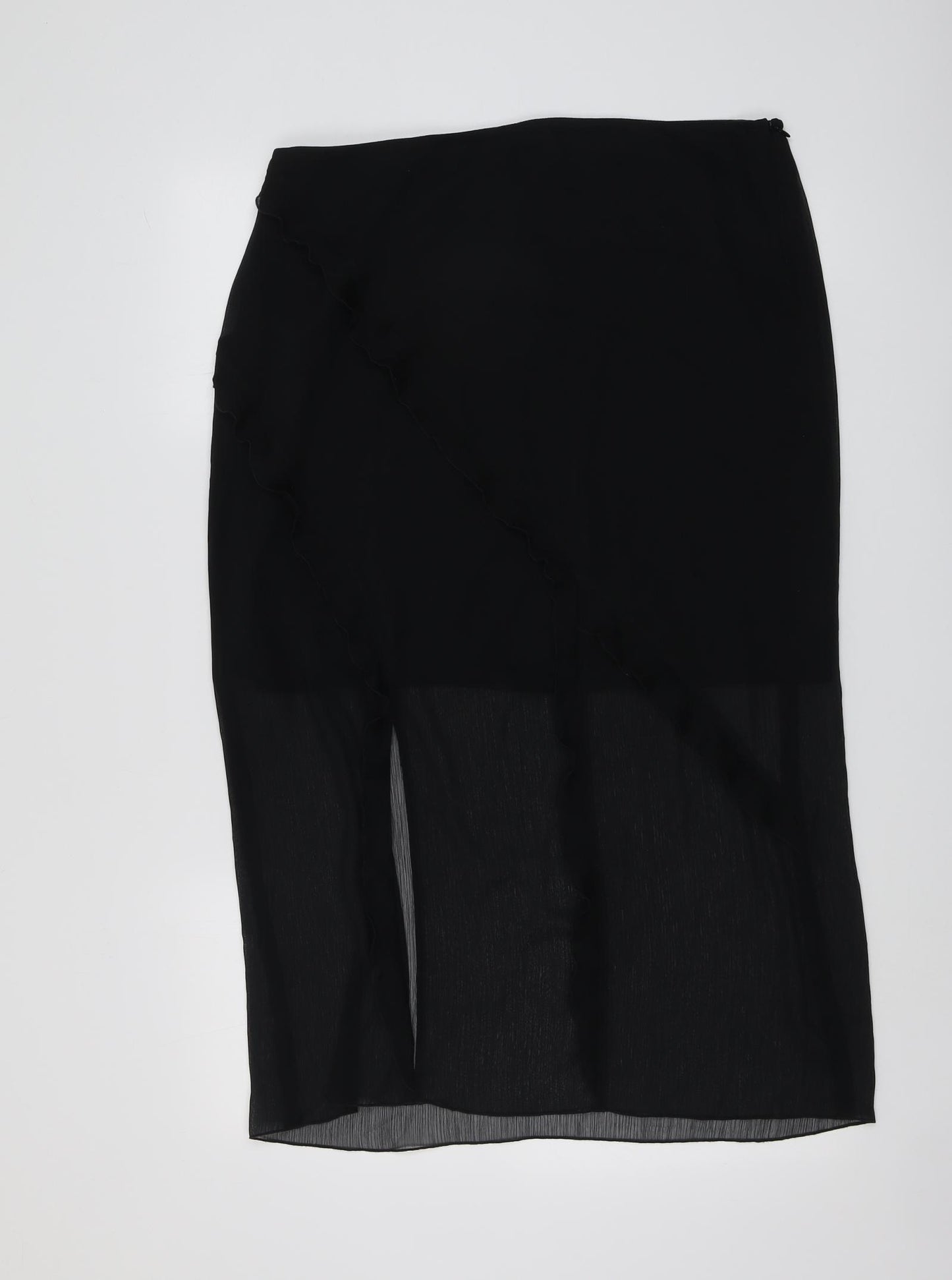 Marks and Spencer Womens Black Polyester A-Line Skirt Size 16 Zip
