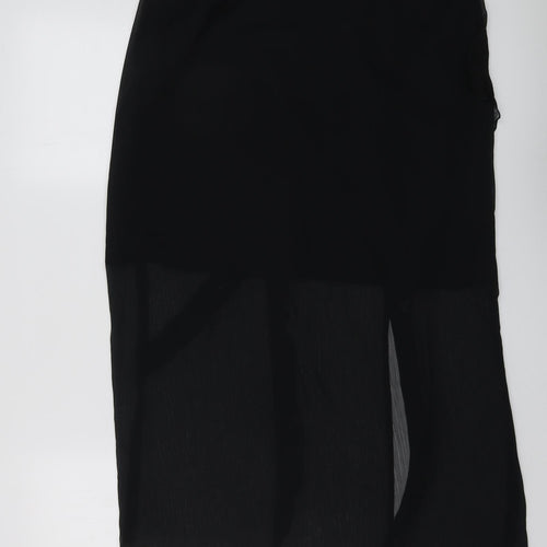 Marks and Spencer Womens Black Polyester A-Line Skirt Size 16 Zip