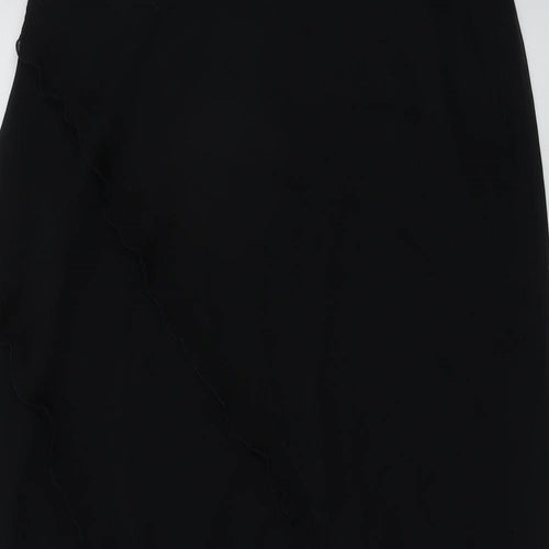 Marks and Spencer Womens Black Polyester A-Line Skirt Size 16 Zip