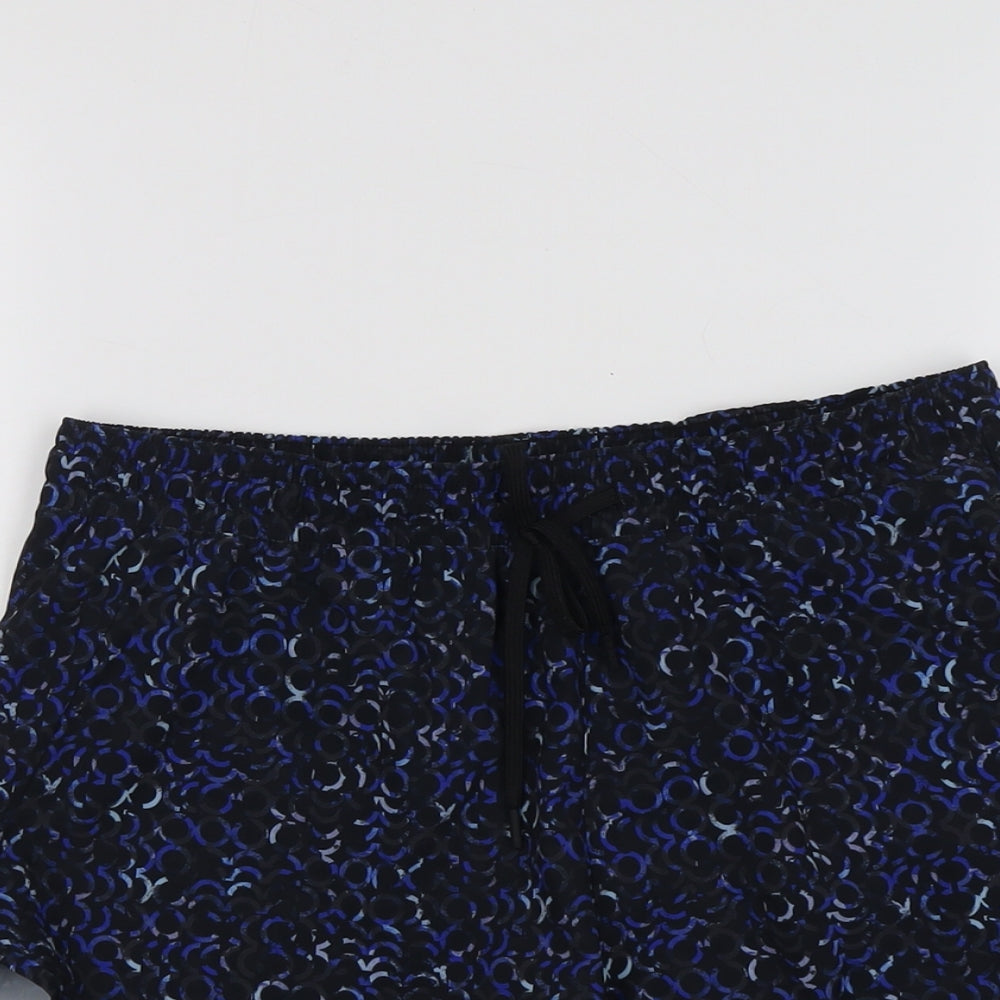 GOODMOVE Womens Black Geometric Polyester Athletic Shorts Size 10 L3 in Regular Drawstring