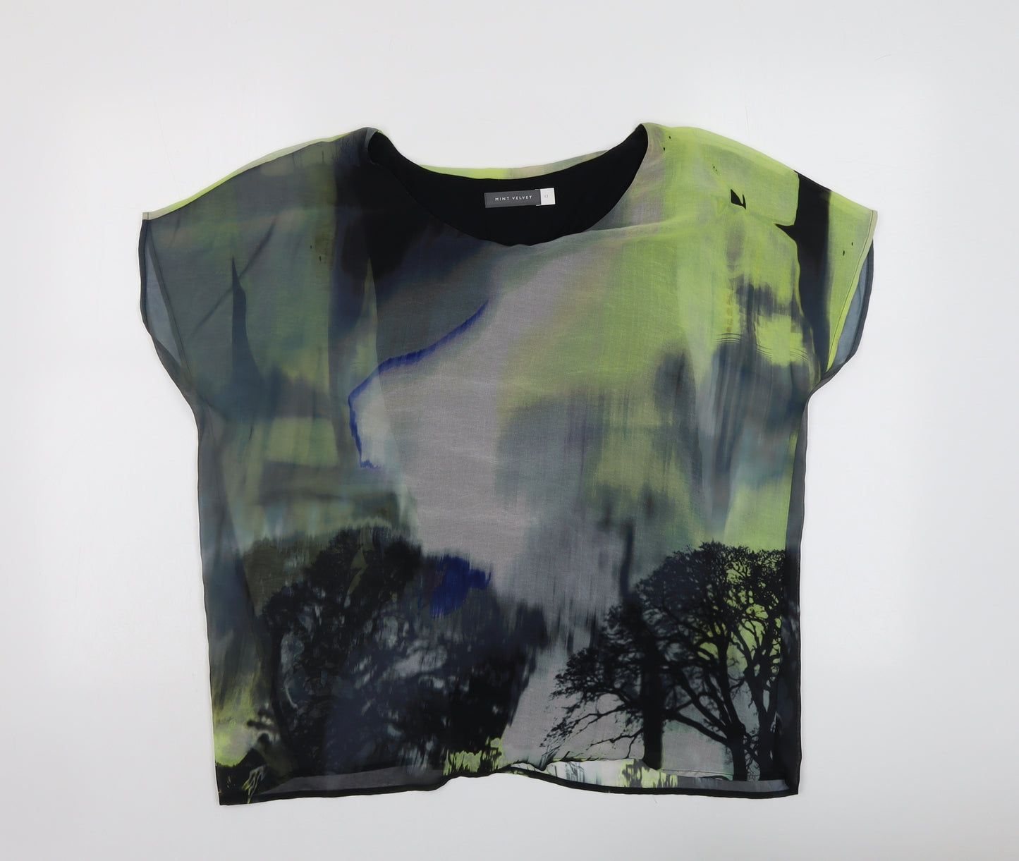 Mint Velvet Womens Multicoloured Polyester Basic Blouse Size 12 Round Neck - Tree