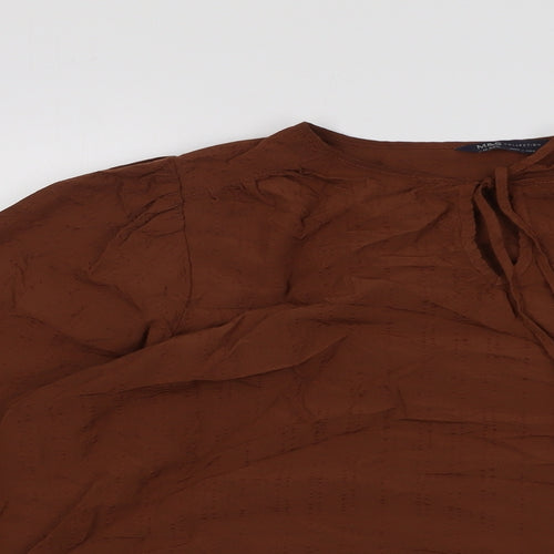Marks and Spencer Womens Brown Modal Basic Blouse Size 18 Round Neck