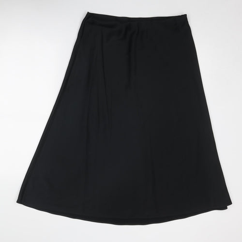 Marks and Spencer Womens Black Polyester Swing Skirt Size 14
