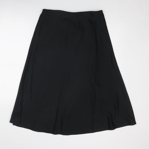 Marks and Spencer Womens Black Polyester Swing Skirt Size 14