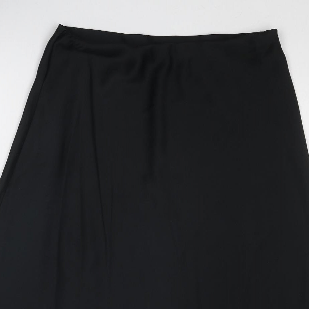 Marks and Spencer Womens Black Polyester Swing Skirt Size 14