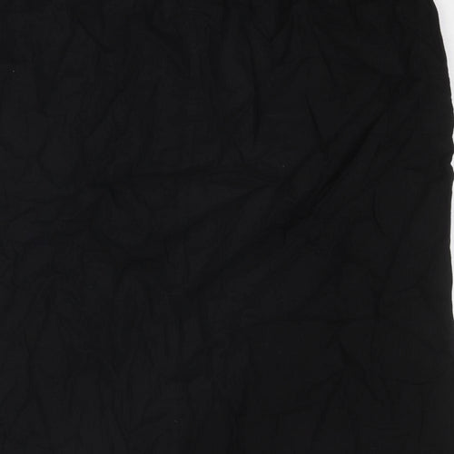 Marks and Spencer Womens Black Linen A-Line Skirt Size 24 Drawstring