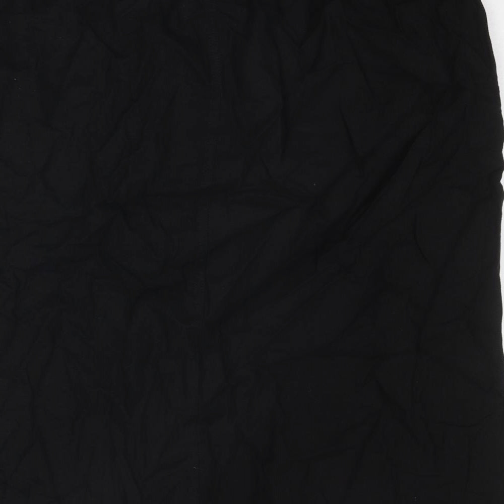 Marks and Spencer Womens Black Linen A-Line Skirt Size 24 Drawstring