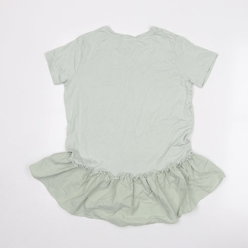 New Look Womens Green Viscose Basic T-Shirt Size 8 Round Neck