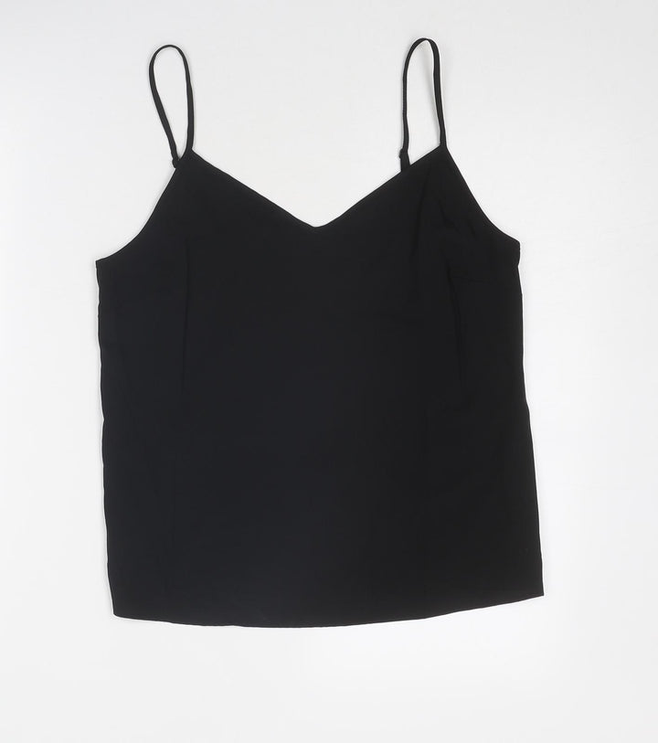 Marks and Spencer Womens Black Polyester Basic Tank Size 10 Sweetheart
