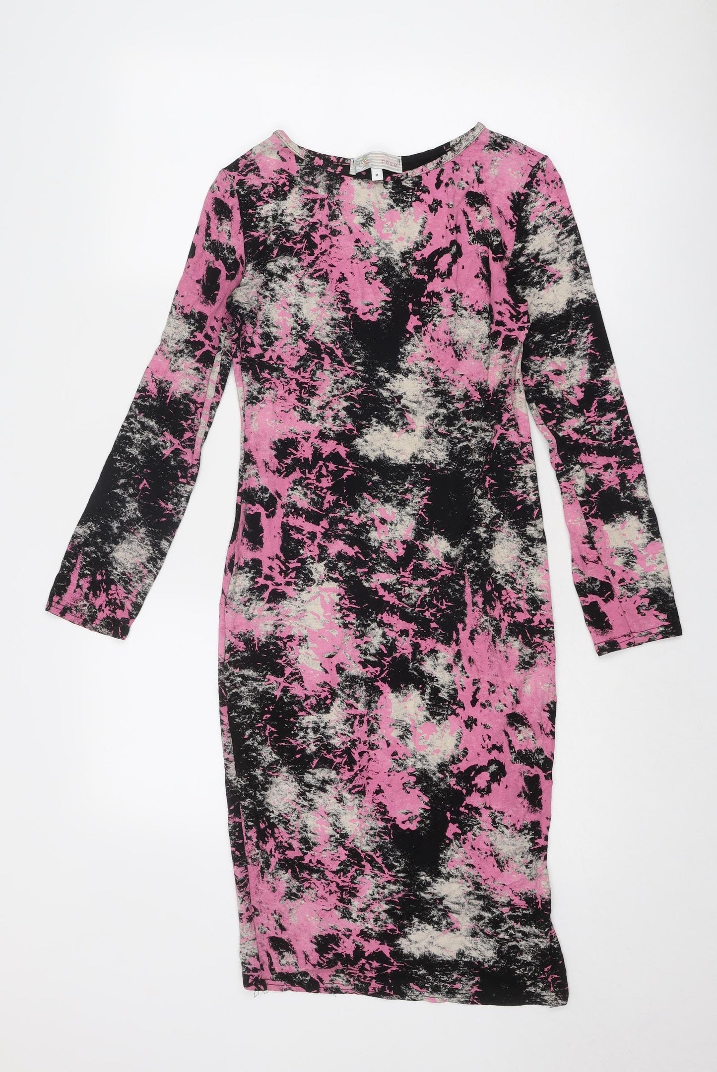 Cameo Rose Womens Multicoloured Geometric Viscose Sheath Size M Boat Neck Pullover