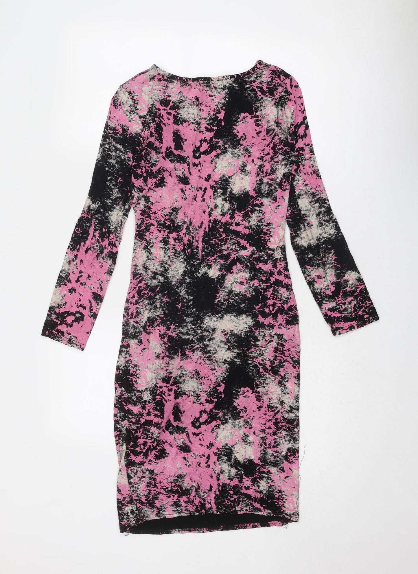 Cameo Rose Womens Multicoloured Geometric Viscose Sheath Size M Boat Neck Pullover