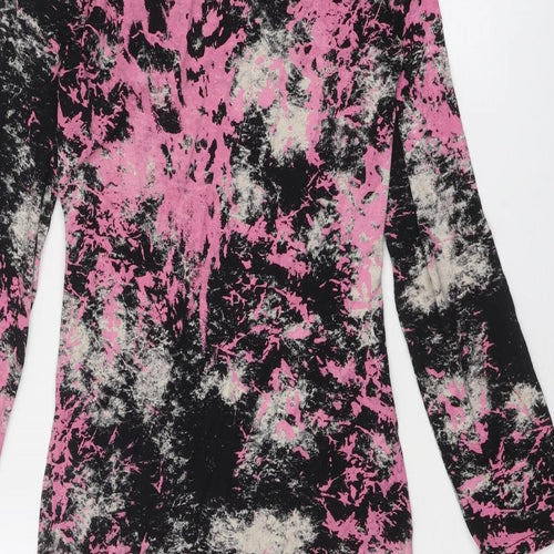 Cameo Rose Womens Multicoloured Geometric Viscose Sheath Size M Boat Neck Pullover