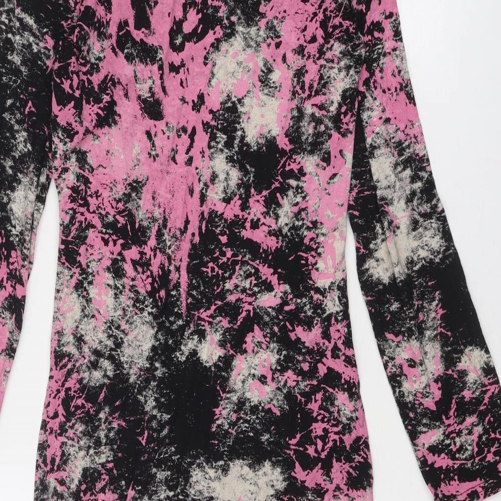 Cameo Rose Womens Multicoloured Geometric Viscose Sheath Size M Boat Neck Pullover